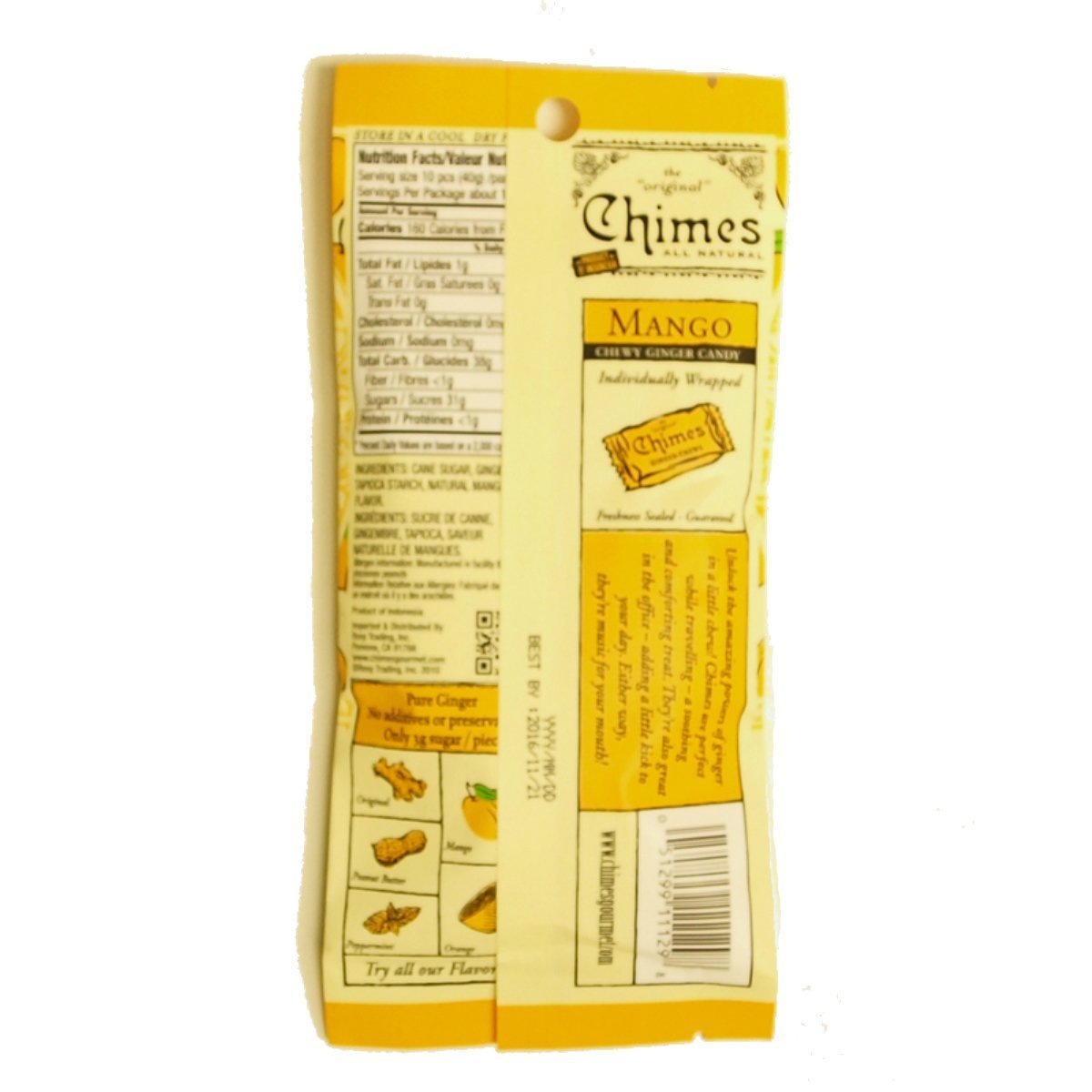 Product image of Chimes Ginger Chews Mango Flavor 1.5 oz 1.5 oz Pack of 3