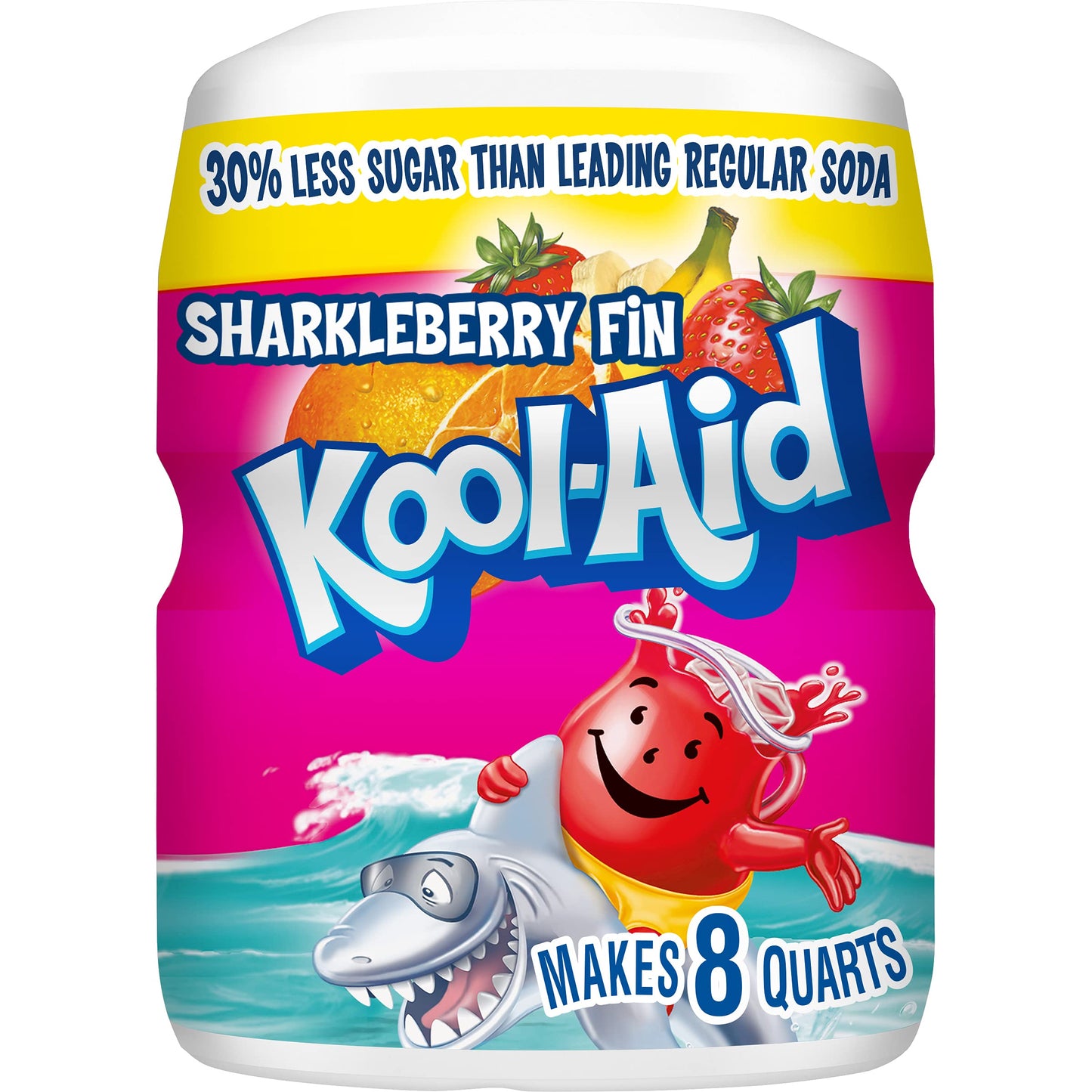 Product image of Kool-Aid Caffeine Free Strawberry Orange Punch Sweetened Powdered Drink Mix Canisters 19 oz 19 oz Pack of 12