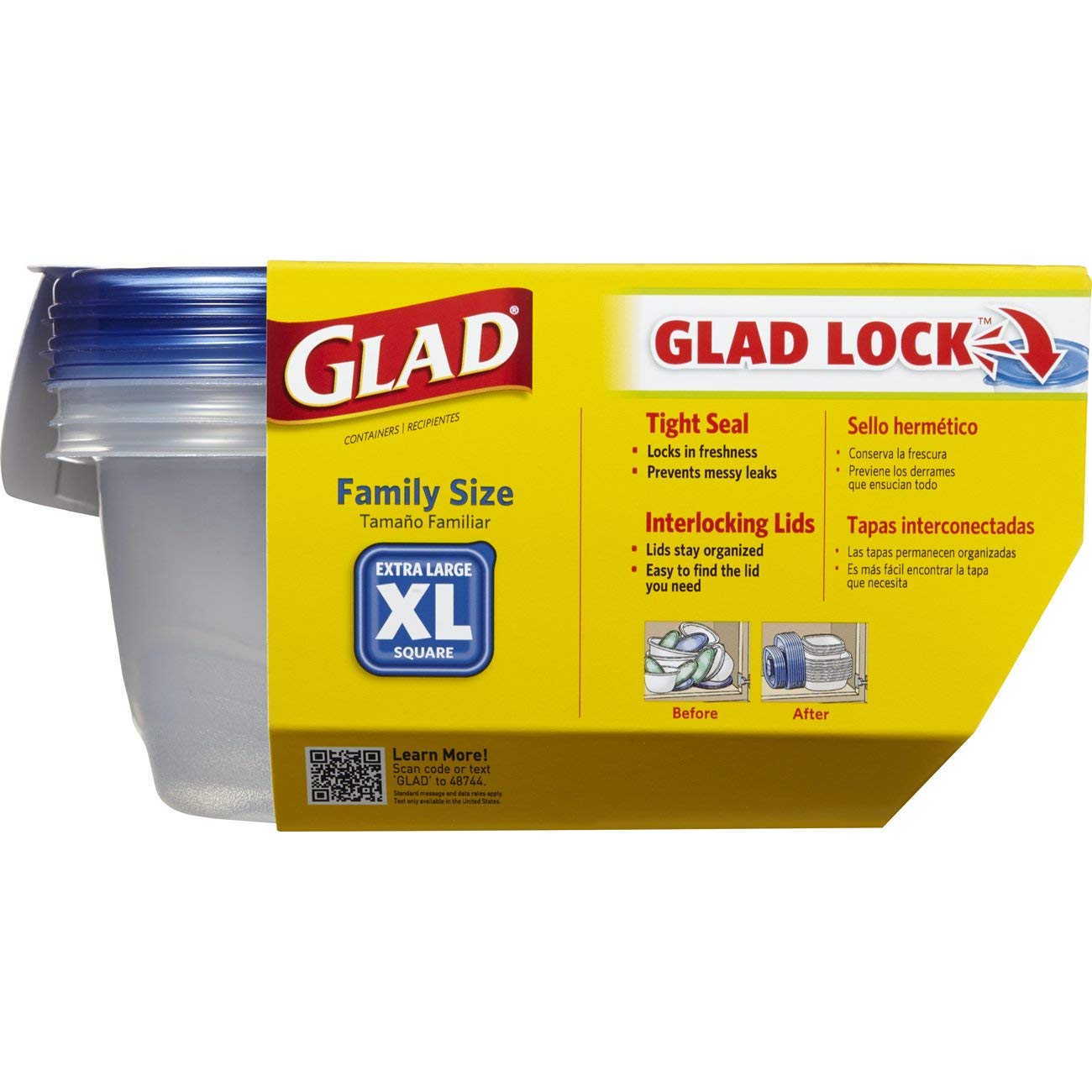 Product image of Glad Food Storage Containers Family Sized 104 oz 3 ct 104 oz 3 Count