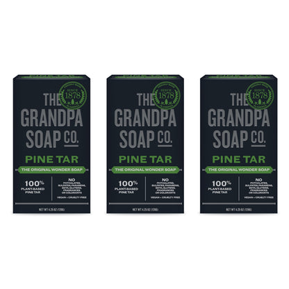 Product image of The Grandpa Soap Company Pine Tar Bar Soap 3-in-1 Cleanser Deodorizer and Moisturizer Each 4.25 oz 4.25 oz