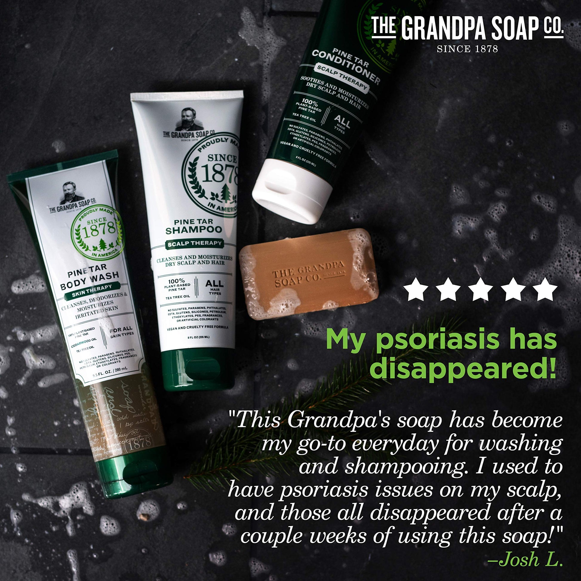 Product image of The Grandpa Soap Company Pine Tar Bar Soap 3-in-1 Cleanser Deodorizer and Moisturizer Each 4.25 oz 4.25 oz
