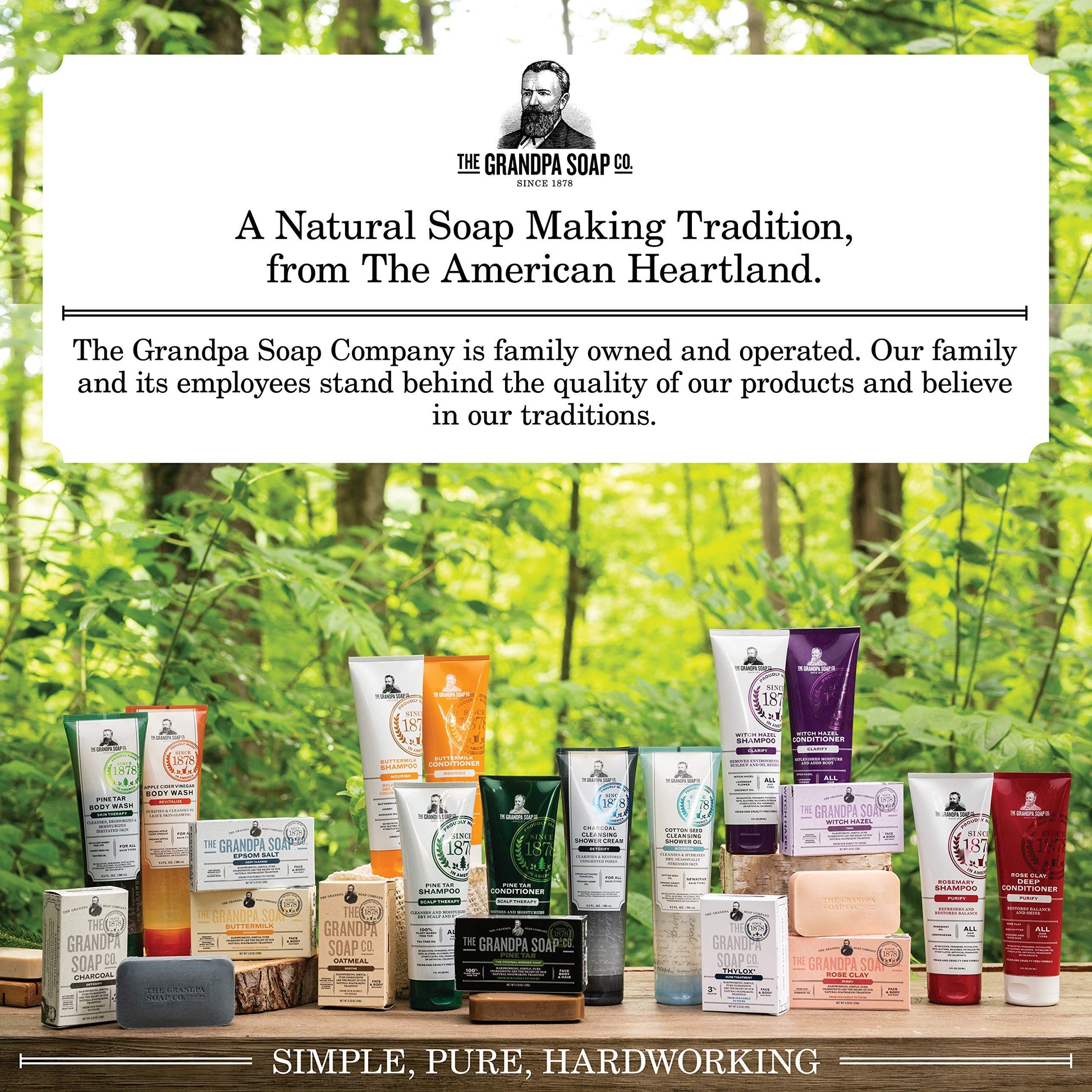 Product image of The Grandpa Soap Company Pine Tar Bar Soap 3-in-1 Cleanser Deodorizer and Moisturizer Each 4.25 oz 4.25 oz