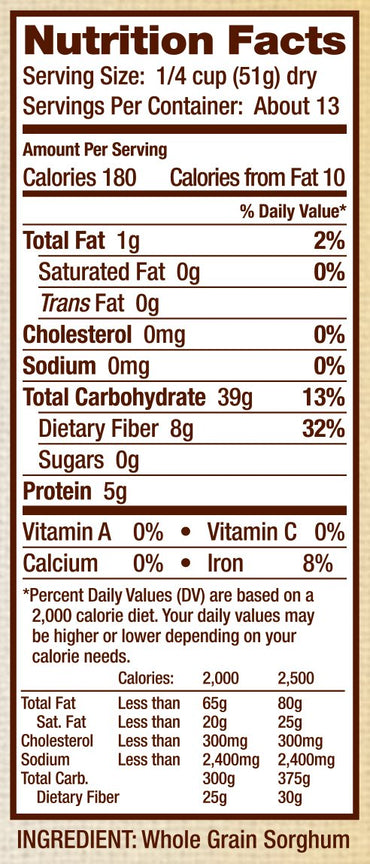 Product image of Bob's Red Mill Gluten Free Sweet White Sorghum Grain 24-oz Pack of 4