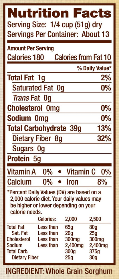 Product image of Bob's Red Mill Gluten Free Sweet White Sorghum Grain 24-oz Pack of 4