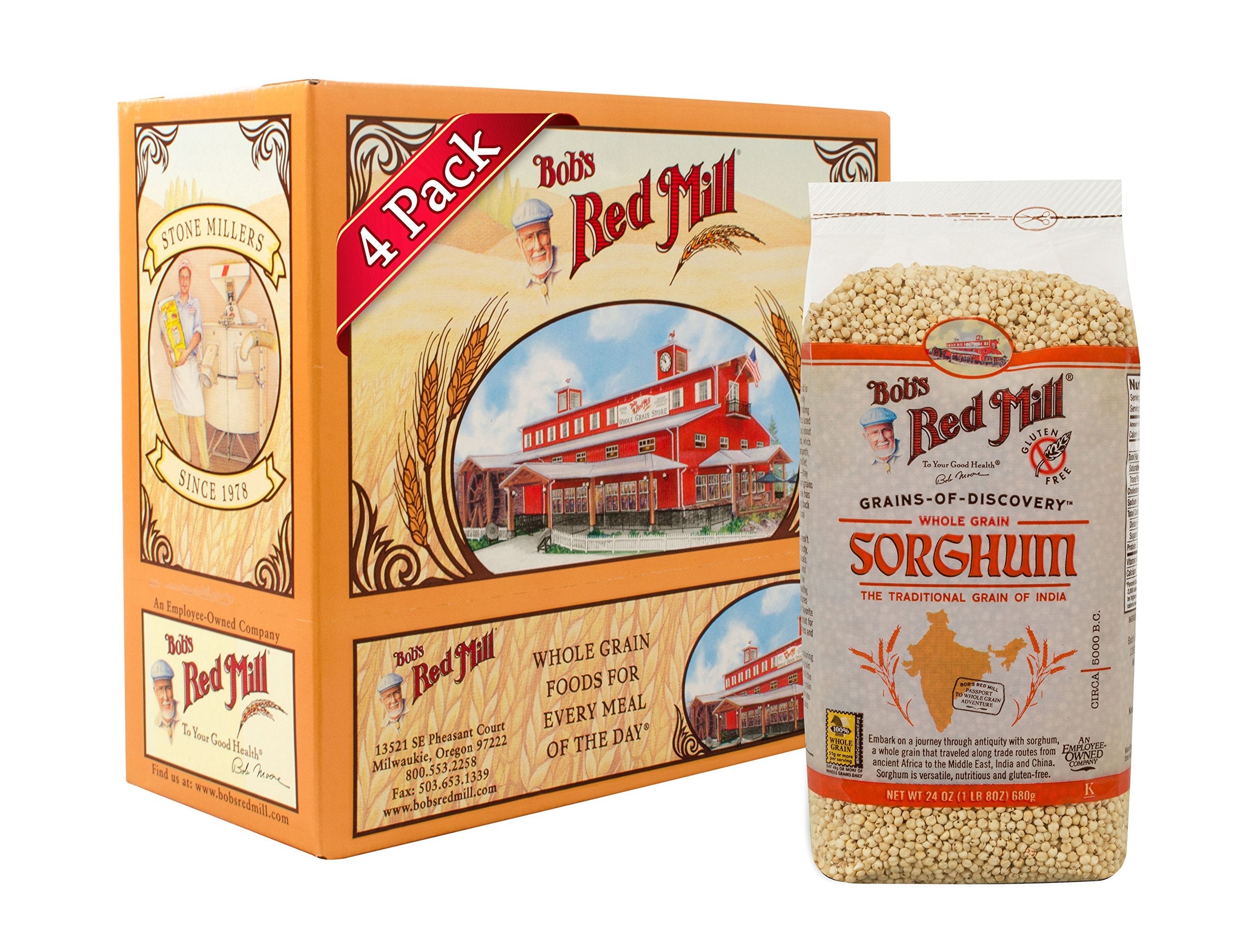 Product image of Bob's Red Mill Gluten Free Sweet White Sorghum Grain 24-oz Pack of 4
