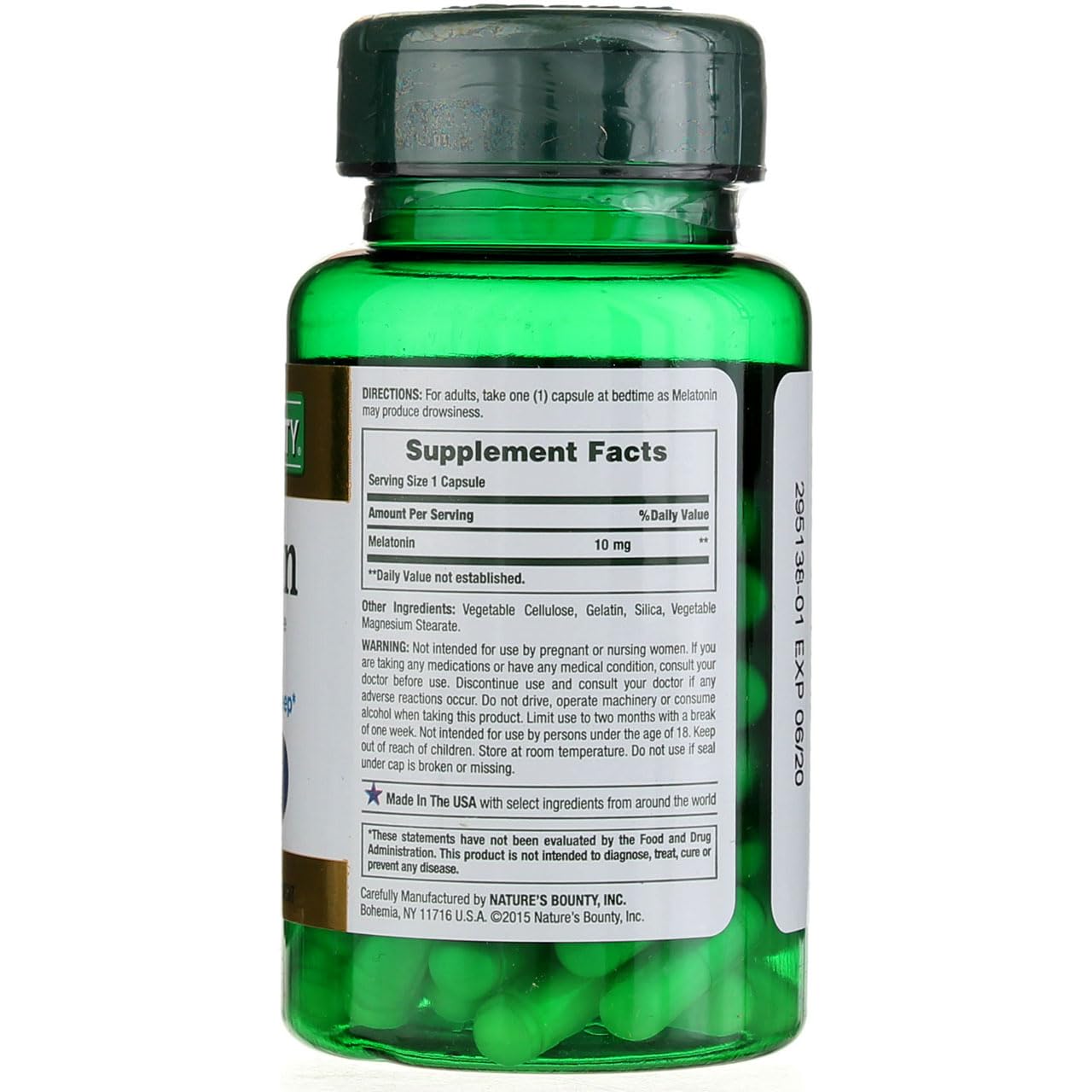 Product image of Nature's Bounty Melatonin Capsules 60 ct Pack of 4
