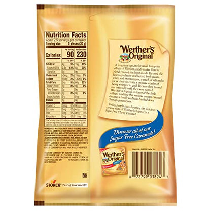 Product image of Werther's Original Chewy Sugar Free Caramel Candy Bags 2.75 oz 2.75 oz Pack of 12
