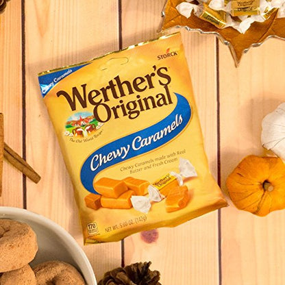 Product image of Werther's Original Chewy Sugar Free Caramel Candy Bags 2.75 oz 2.75 oz Pack of 12