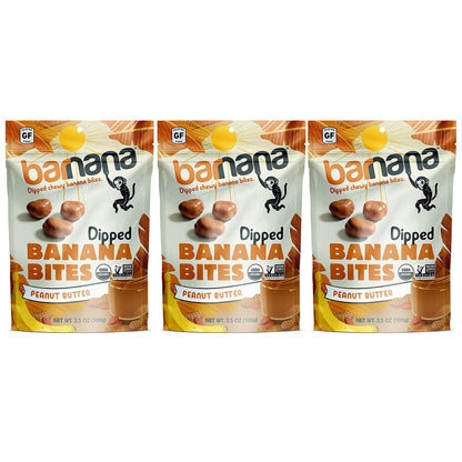 Product image of Barnana Organic Peanut Butter Dipped Chewy Banana Bites Bag 3.5 oz 3.5 oz Pack of 3