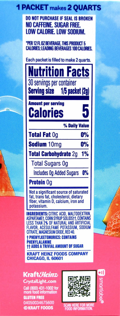 Product image of Crystal Light Strawberry Watermelon Drink Mix 12-Quart Canister Pack of 3