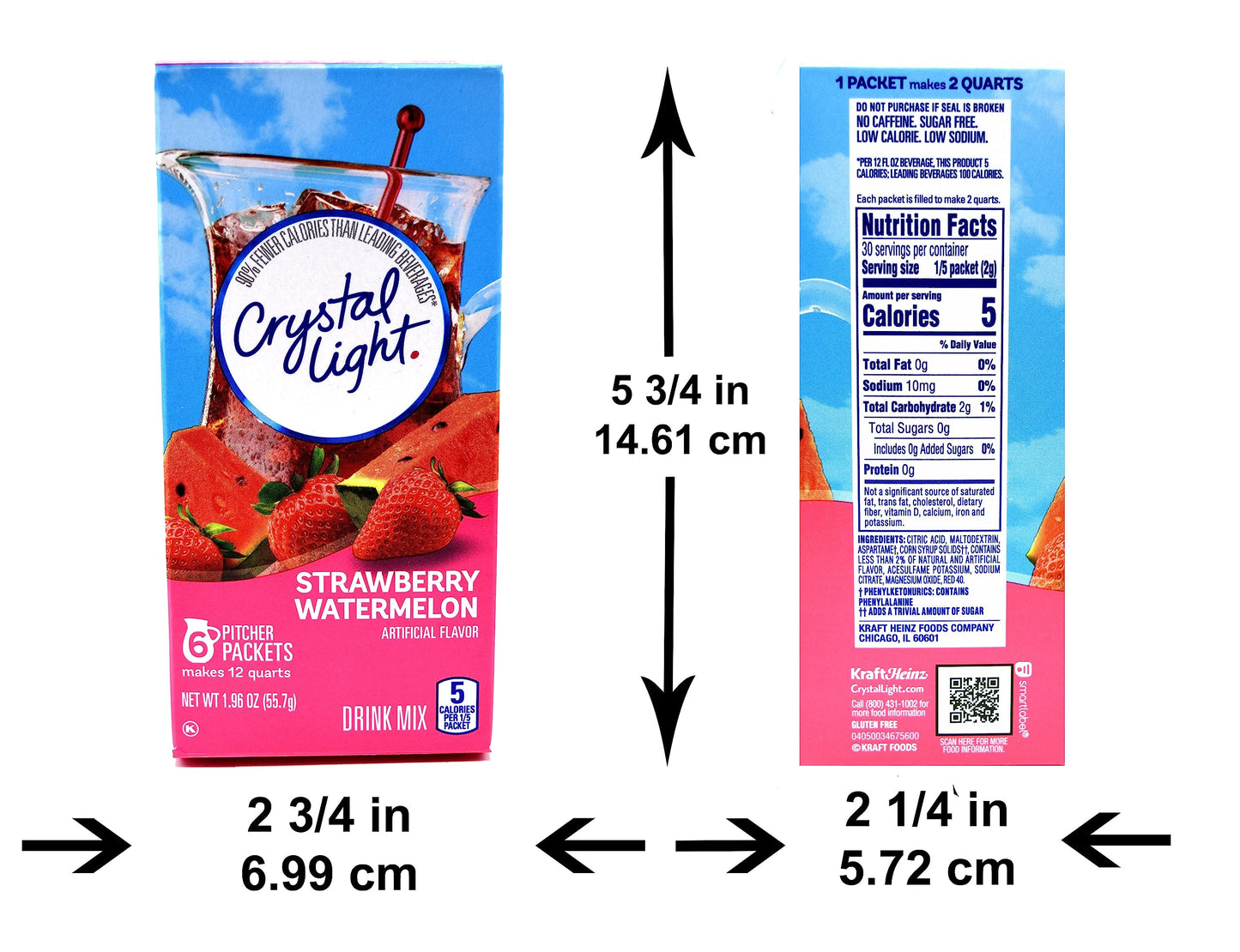 Product image of Crystal Light Strawberry Watermelon Drink Mix 12-Quart Canister Pack of 3