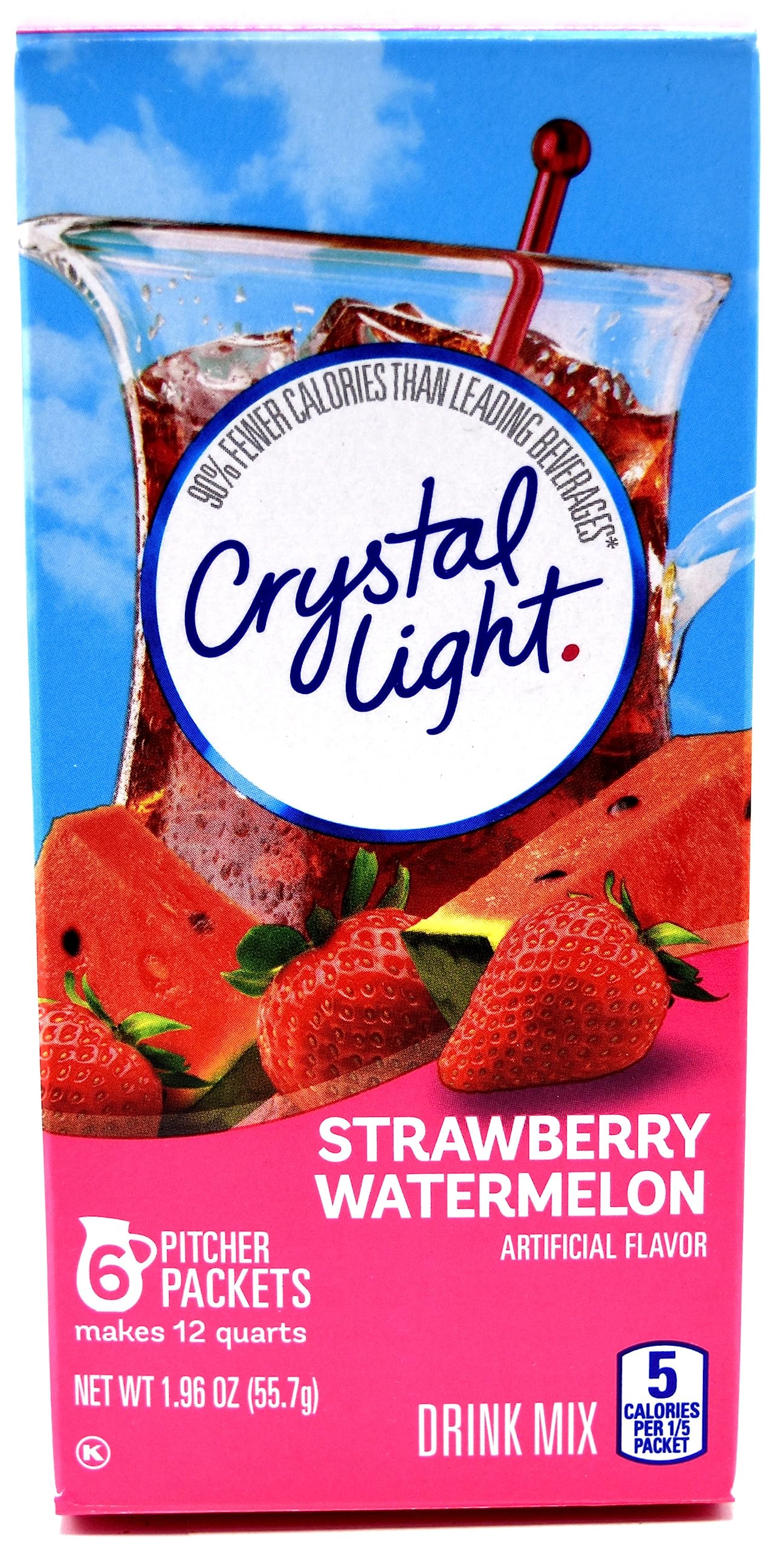 Product image of Crystal Light Strawberry Watermelon Drink Mix 12-Quart Canister Pack of 3