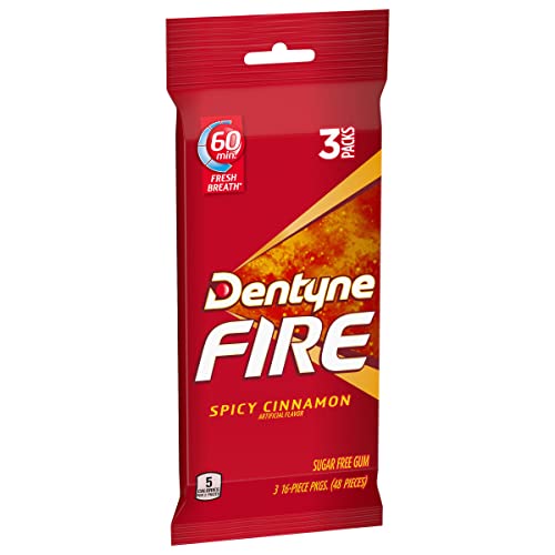 Product image of Dentyne Fire Spicy Cinnamon Sugar Free Gum 16 Pieces Pack of 3