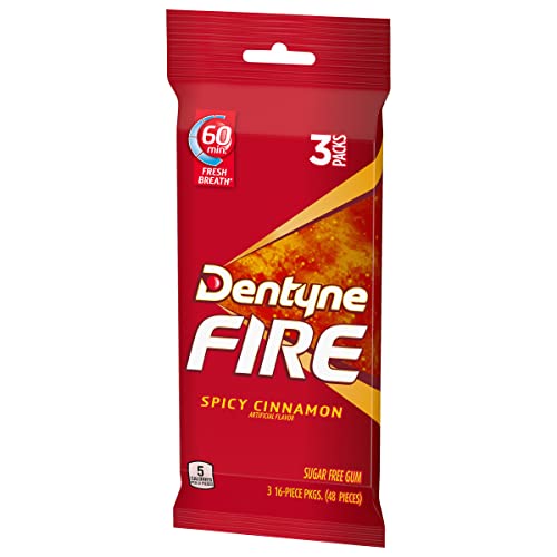 Product image of Dentyne Fire Spicy Cinnamon Sugar Free Gum 16 Pieces Pack of 3