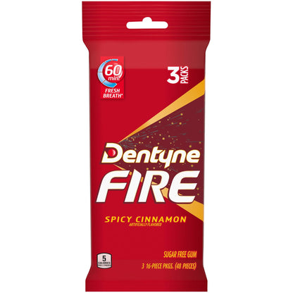 Product image of Dentyne Fire Spicy Cinnamon Sugar Free Gum 16 Pieces Pack of 3