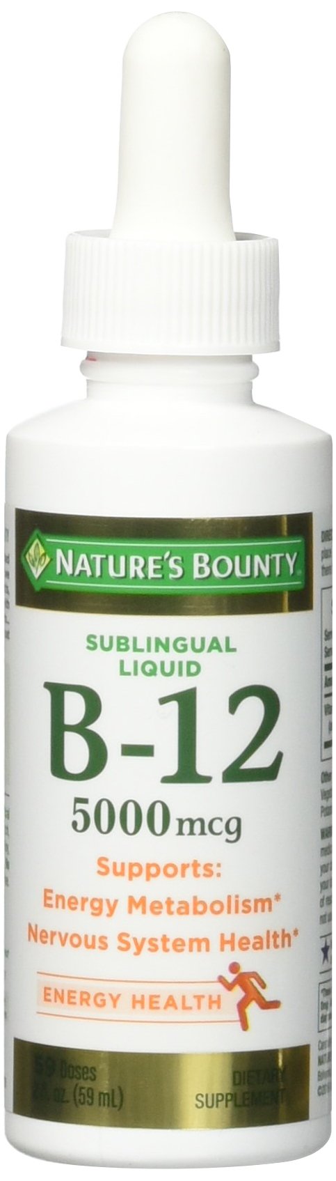 Product image of Nature's Bounty B-12 5000 mcg Sublingual Liquid Energy Health 2 oz 2 oz Pack of 5