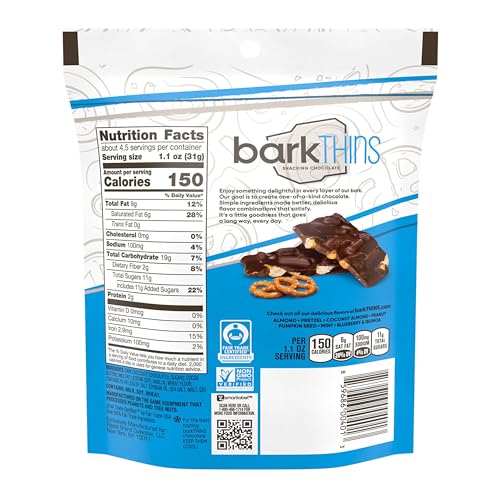 Product image of barkTHINS Dark Chocolate Pretzel and Sea Salt Snacking Chocolate Bags 4.7 oz 4.7 oz Pack of 6