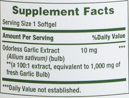 Product image of Nature's Bounty Garlic Extract Rapid Release Softgels 100 ct 0.04 oz 0.04 oz Pack of 4