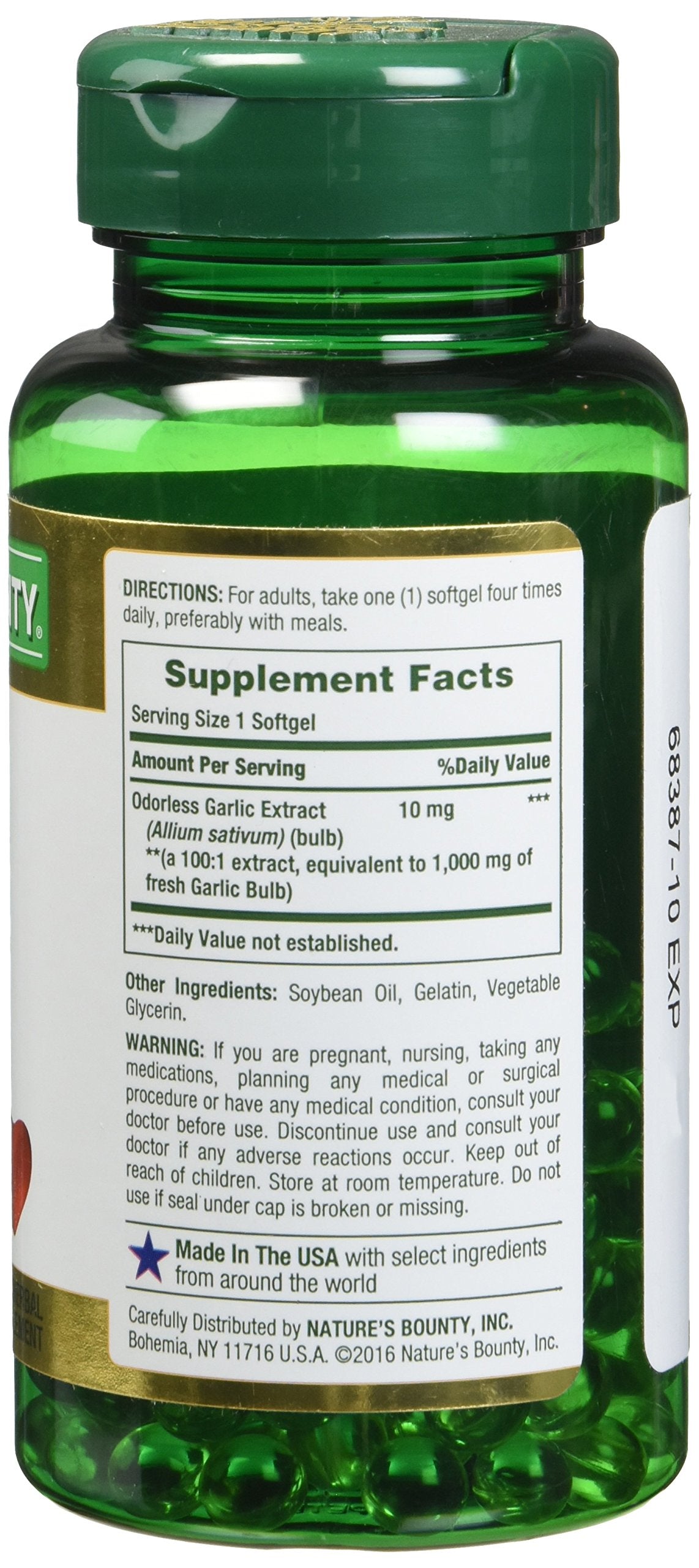 Product image of Nature's Bounty Garlic Extract Rapid Release Softgels 100 ct 0.04 oz 0.04 oz Pack of 4