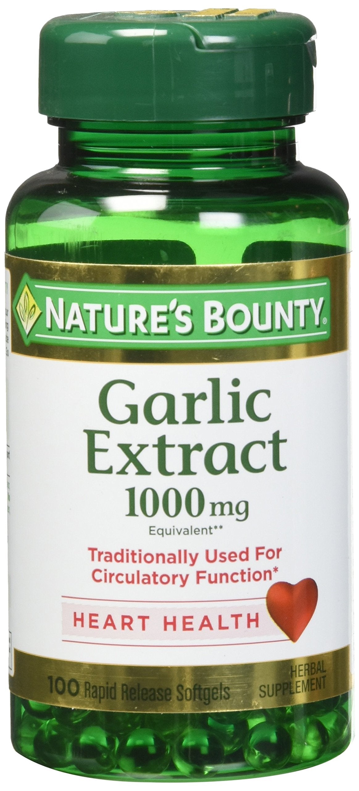 Product image of Nature's Bounty Garlic Extract Rapid Release Softgels 100 ct 0.04 oz 0.04 oz Pack of 4