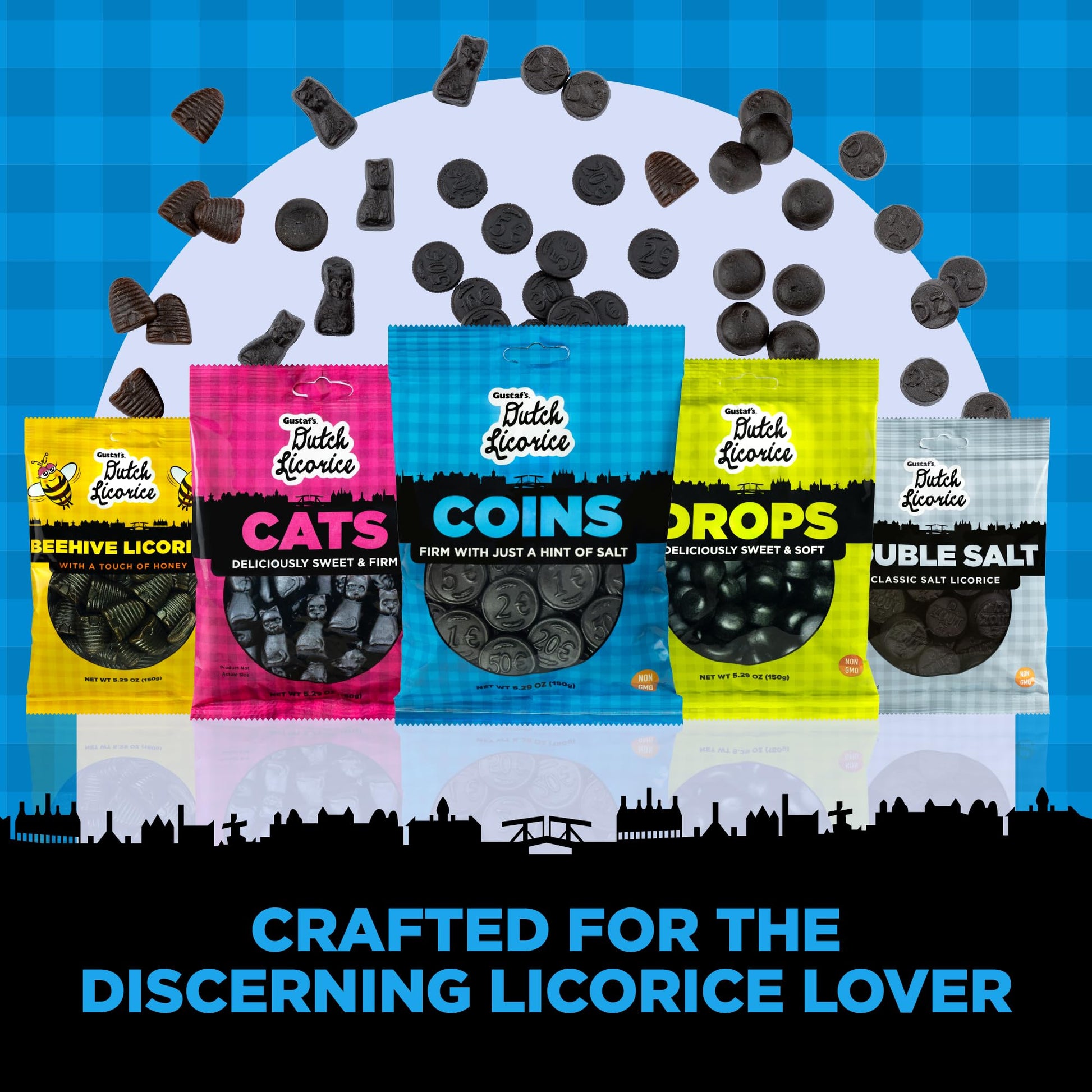 Product image of Gustaf's Salted Dutch Licorice Coins Black Licorice Bag Dutch Candy Netherlands 5.29 oz 5.29 oz