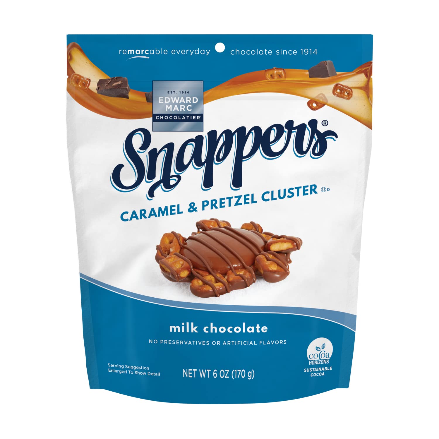 Product image of Snappers Sweet Caramel and Pretzels Cluster Crunchy Pretzel Snack Milk Chocolate 6 oz 6 oz Pack of 1