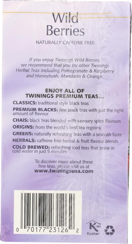 Product image of Twinings of London Wild Berries Herbal 20 ct Tea Bags 20 Count