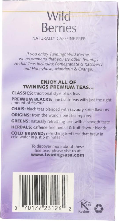 Product image of Twinings of London Wild Berries Herbal 20 ct Tea Bags 20 Count