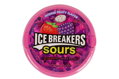 Product image of HERSHEY'S Ice Breakers Sours Strawberry-Mixed Berry Chewing Gum Containers 1.5 oz 1.5 oz Pack of 8