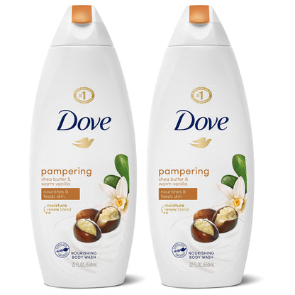 Product image of Dove Body Wash Shea Butter Warm Vanilla Nourishes and Feeds Skin Washes Away Bacteria 22 oz 22 oz Pack of 2