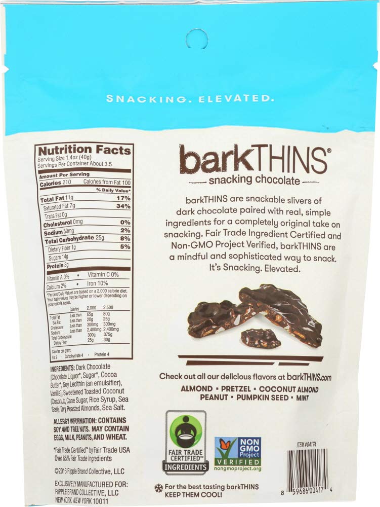 Product image of barkTHINS Dark Chocolate Snacking Chocolates Toasted Coconut Almonds 4.7 oz 4.7 oz Pack of 2