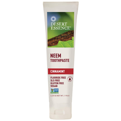 Product image of Desert Essence Natural Neem Toothpaste Cinnamint Pure Essential Oil Baking Soda Complete Oral Care Sea Salt