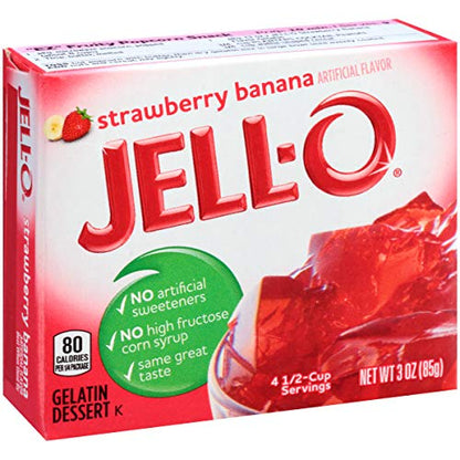 Product image of Jell-O Strawberry Banana Gelatin Dessert Mix Box 3 oz 3 oz