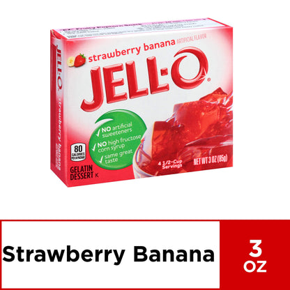 Product image of Jell-O Strawberry Banana Gelatin Dessert Mix Box 3 oz 3 oz
