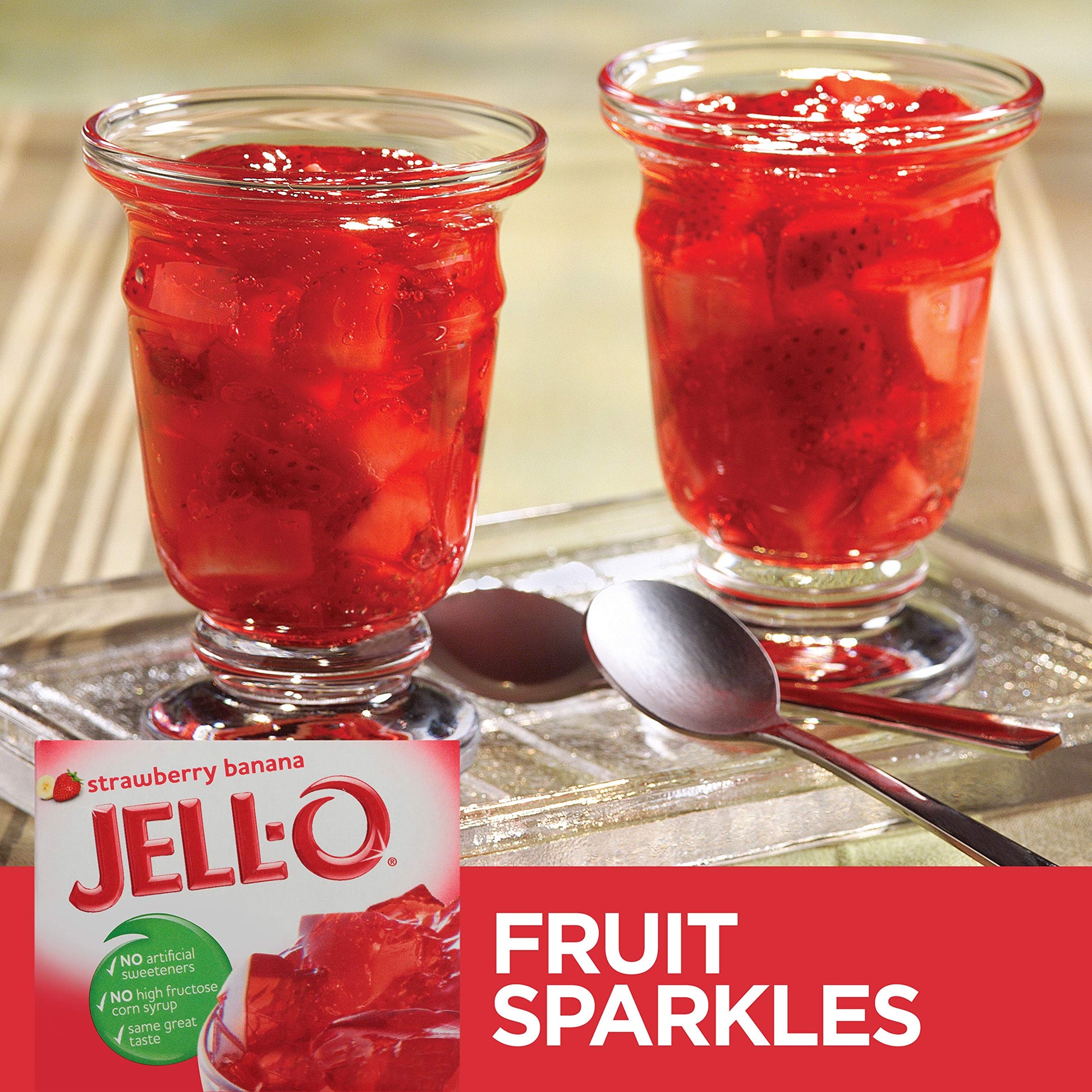 Product image of Jell-O Strawberry Banana Gelatin Dessert Mix Box 3 oz 3 oz