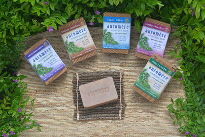 Product image of Auromere Ayurvedic Bar Soap Sandal Turmeric Eco Friendly Handmade Vegan Cruelty Free Natural Non GMO 2.75 oz