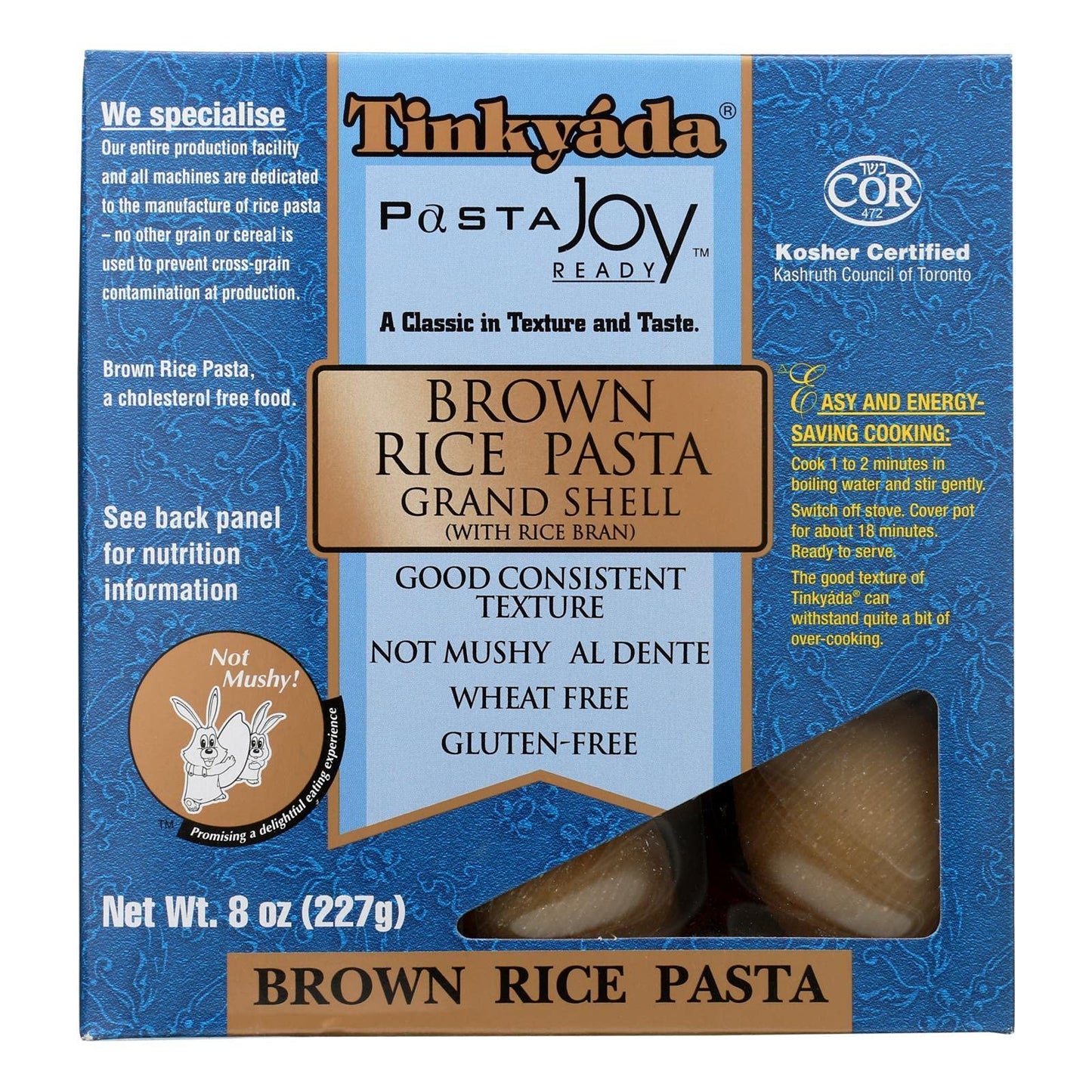Product image of Tinkyada Brown Rice Pasta Grand Shell 8 oz 8 oz Pack of 12