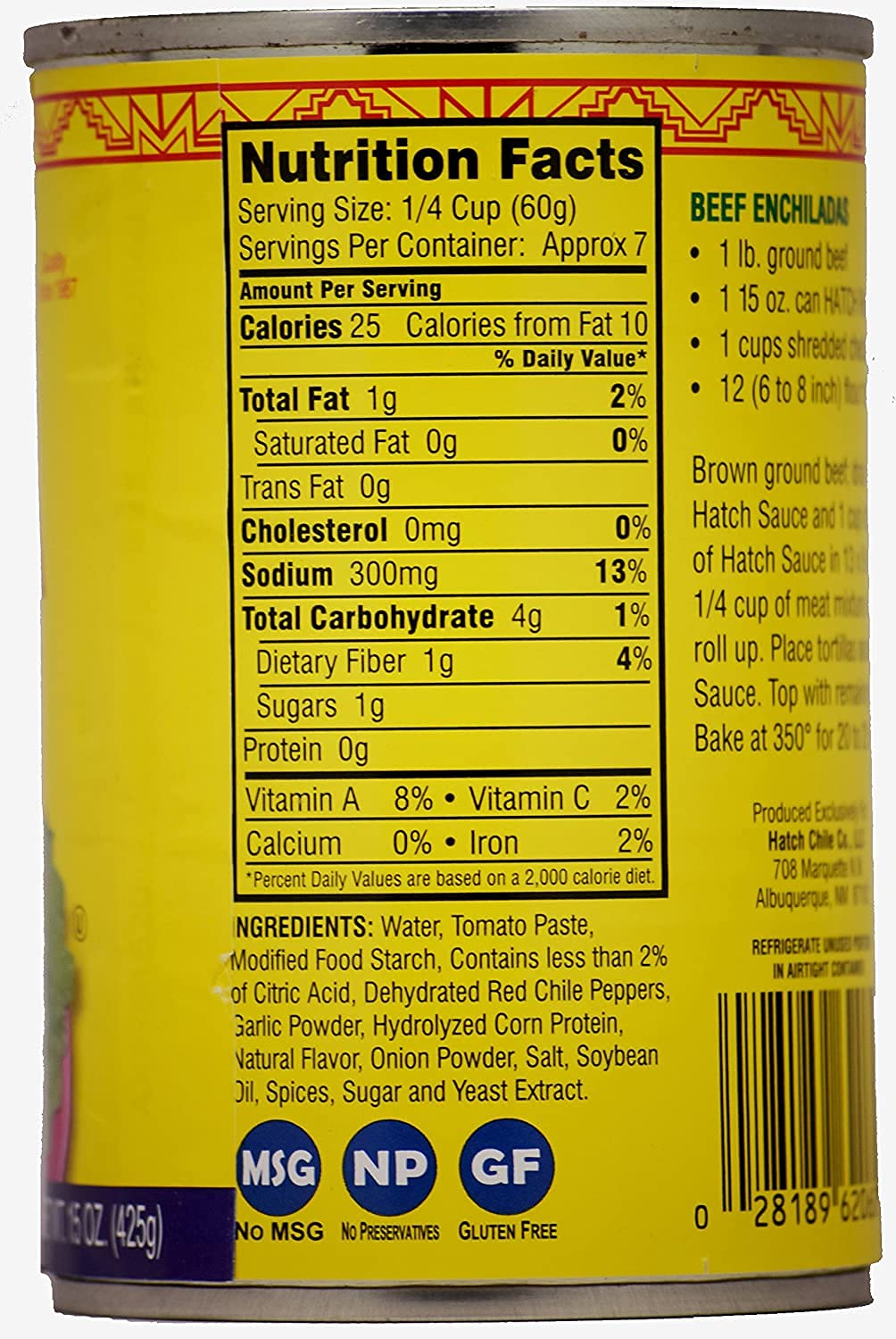 Product image of Hatch Farms Red Enchilada Sauce Medium 15 oz 15 oz Pack of 6