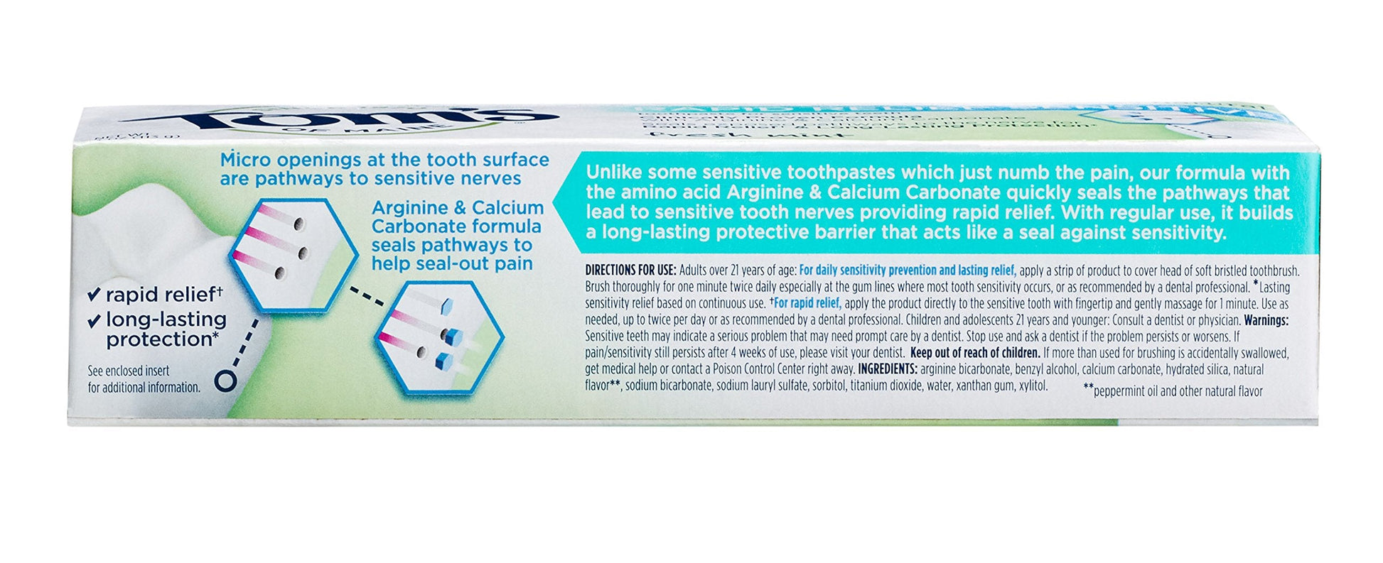 Product image of Tom's of Maine Natural Rapid Relief Sensitive Toothpaste Fresh Mint 4 oz 4 oz Pack of 2