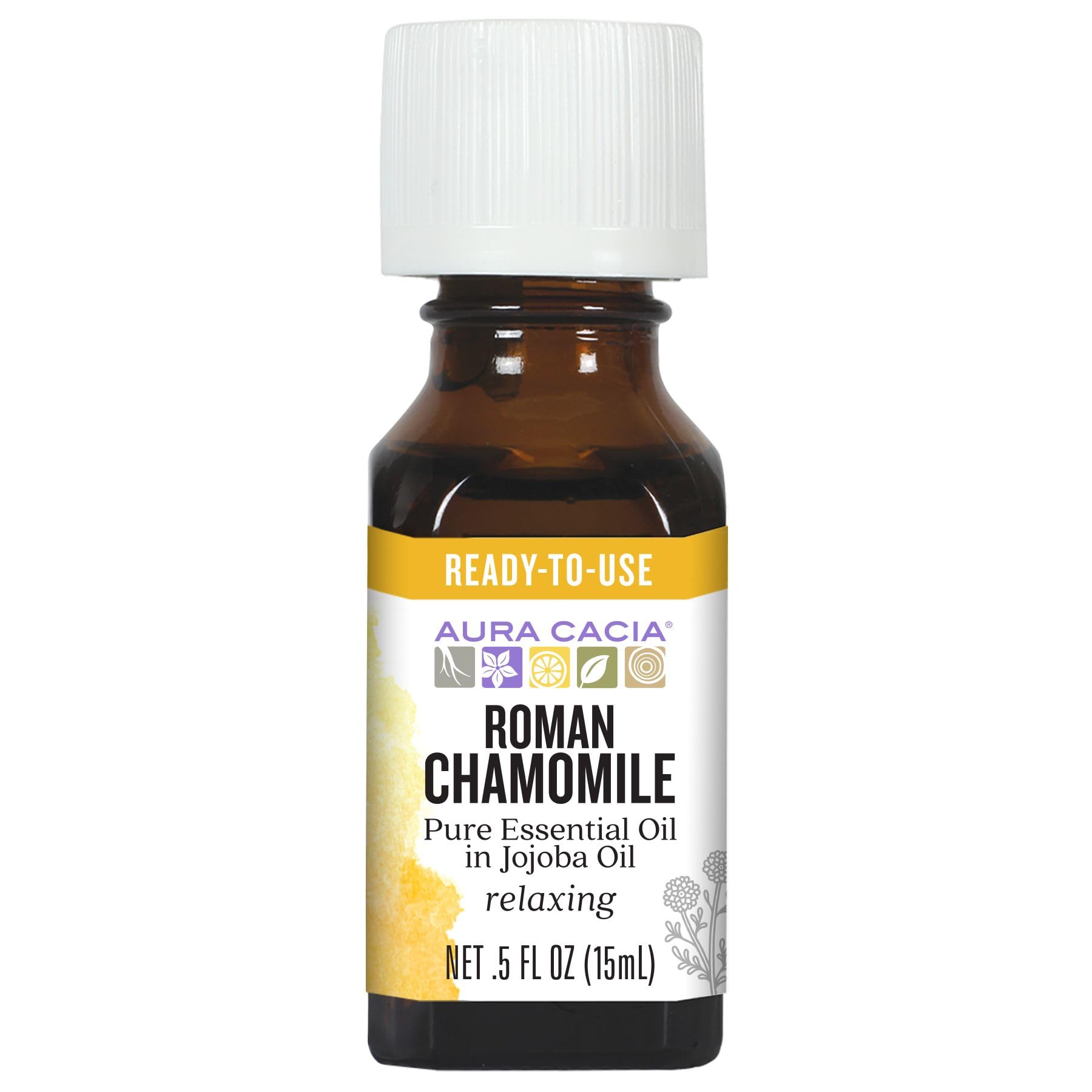 Product image of Aura Cacia Roman Chamomile in Jojoba Oil 100% Pure Therapeutic Grade 0.51 fl oz 0.51 fl oz