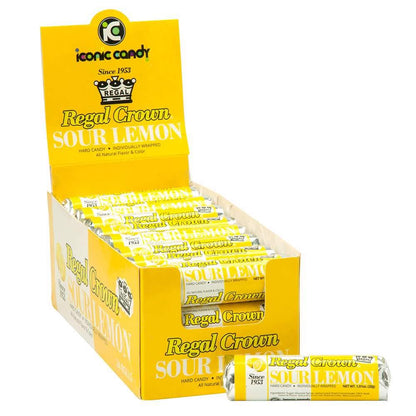 Product image of Regal Crown Sour Lemon Hard Candy Rolls Traditional Old Fashioned Candy Pack of 24