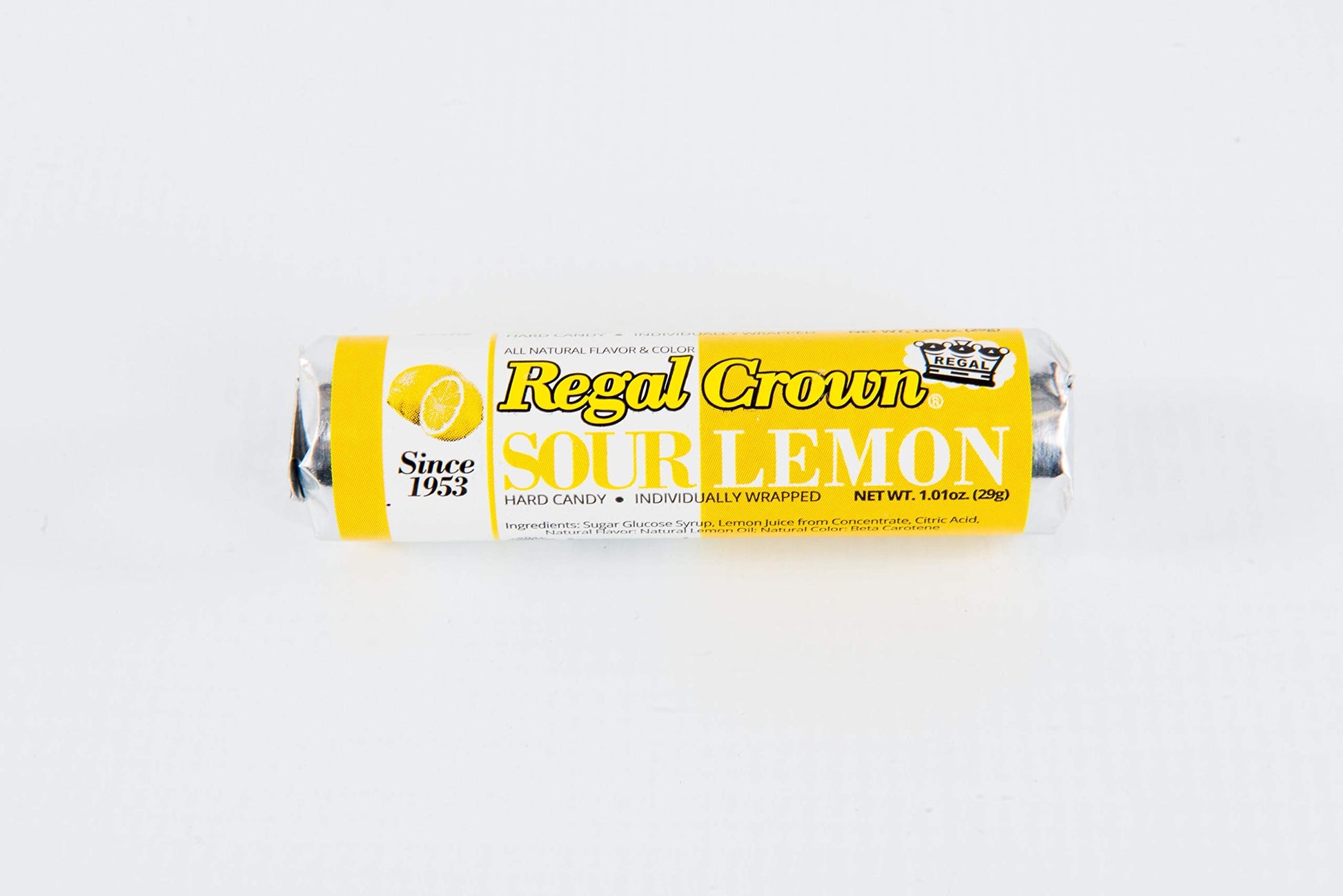 Product image of Regal Crown Sour Lemon Hard Candy Rolls Traditional Old Fashioned Candy Pack of 24