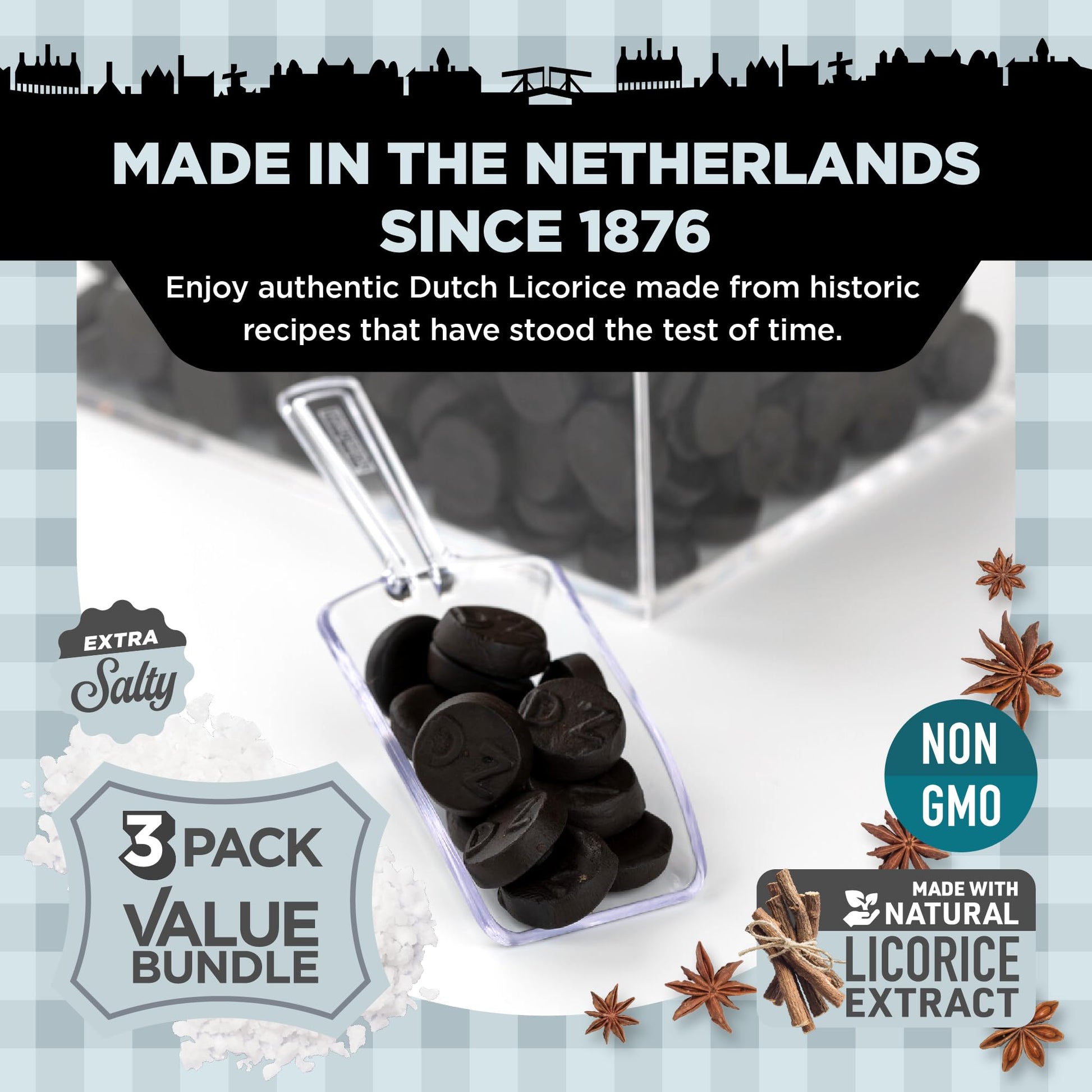 Product image of Gustaf's Dutch Licorice Double Salt Coins Black Licorice Bags Dutch Candy Netherlands 5.2 oz 5.2 oz Pack of