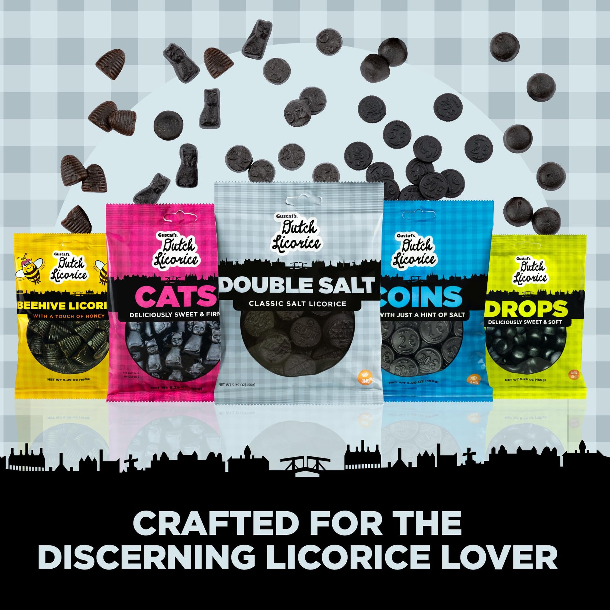 Product image of Gustaf's Dutch Licorice Double Salt Coins Black Licorice Bags Dutch Candy Netherlands 5.2 oz 5.2 oz Pack of