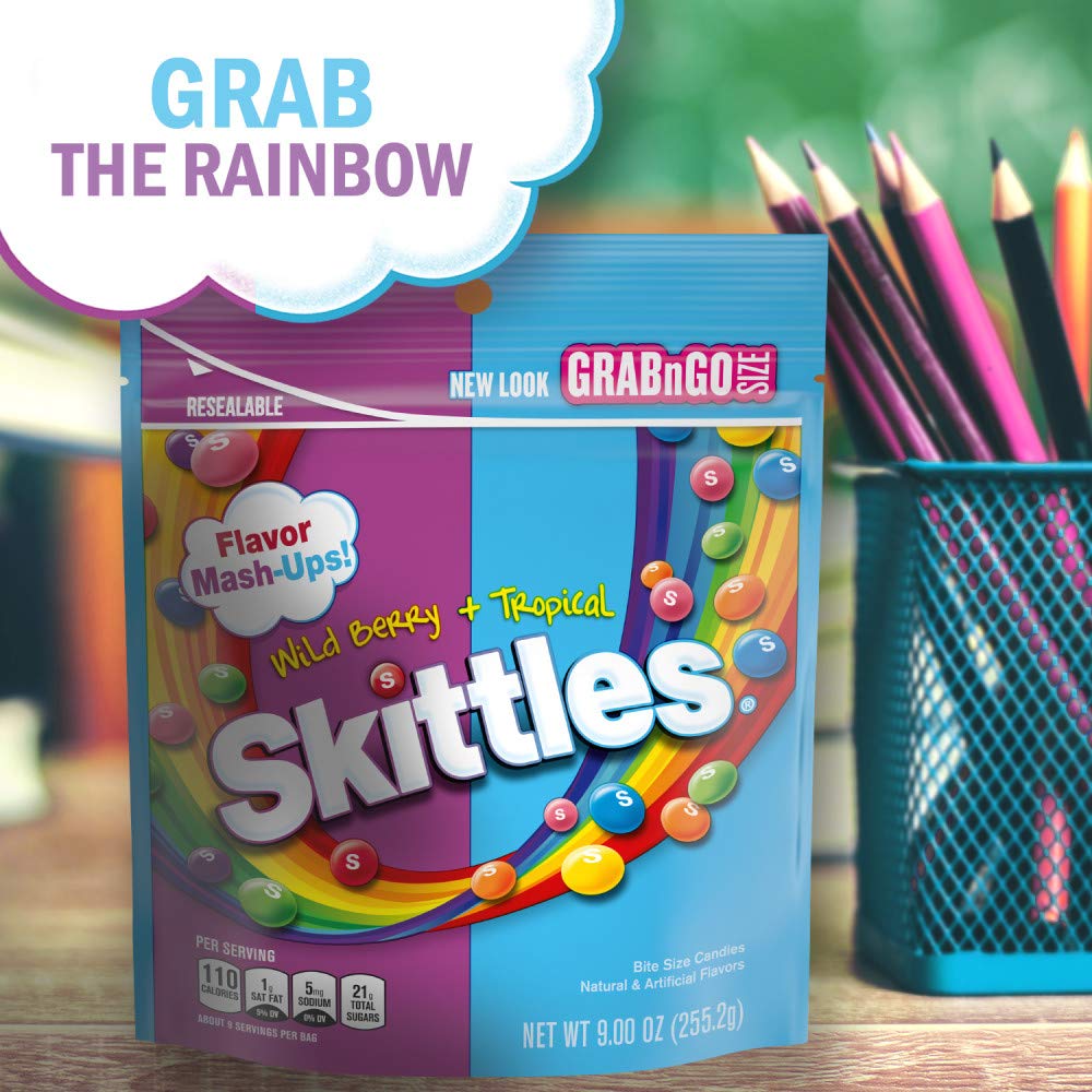 Product image of Skittles Mash-Ups Wild Berry and Tropical Candy 9 oz Bag 9 oz