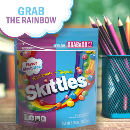 Product image of Skittles Mash-Ups Wild Berry and Tropical Candy 9 oz Bag 9 oz