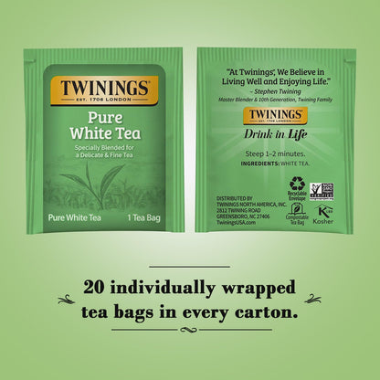 Product image of Twinings White Tea Bags Delicate Caffeinated Tea 20 ct Pack of 2