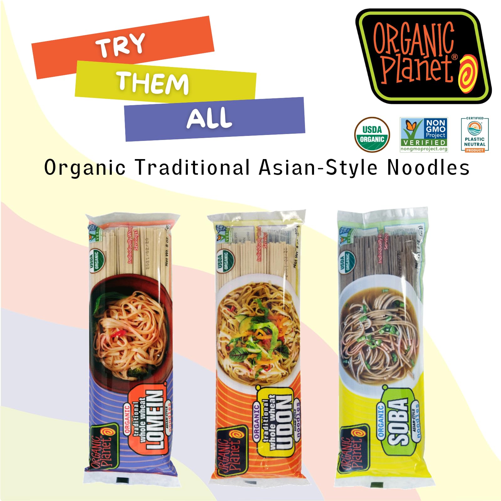 Product image of ORGANIC PLANET Whole Wheat Lo Mein Asian Stir-Fry Noodles 8 oz 8 oz Pack of 1