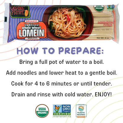 Product image of ORGANIC PLANET Whole Wheat Lo Mein Asian Stir-Fry Noodles 8 oz 8 oz Pack of 1