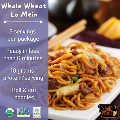 Product image of ORGANIC PLANET Whole Wheat Lo Mein Asian Stir-Fry Noodles 8 oz 8 oz Pack of 1